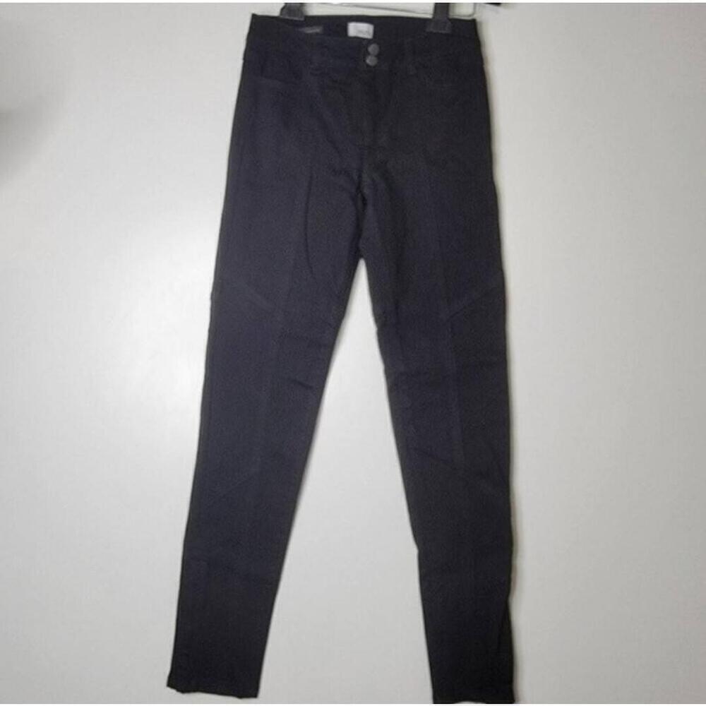 Ecru The Bond Matte Black Ankle Zip Motorcycle Skinny Jeans Size 26